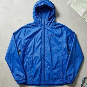 L.L.Bean Discovery Rain Jacket Men’s Large Blue Packable Hooded Shell